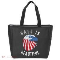 Bald Is Beautiful American Bald Eagle 4th Of July Patriotic Tote Bag thumb 0