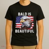 Bald Is Beautiful American Bald Eagle 4th Of July Vintage T-Shirt thumb 3
