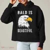 Bald Is Beautiful Gift Patriotic Bald Eagle Gift Ladies Heavyweight Boxy Pullover Hoodie thumb 0