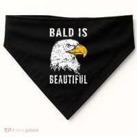 Bald Is Beautiful Gift Patriotic Bald Eagle Gift USA-Made Doggie Bandana thumb 0