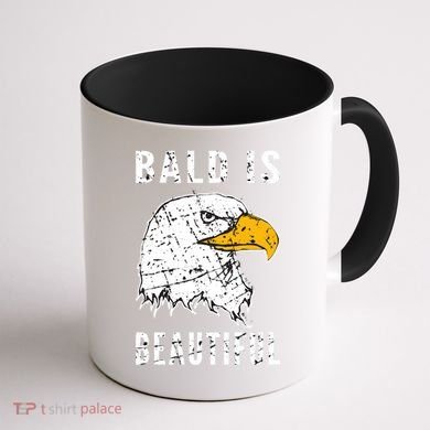 Bald Is Beautiful Gift Patriotic Bald Eagle Gift Coffee Mug back