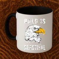 Bald Is Beautiful Gift Patriotic Bald Eagle Gift Coffee Mug thumb 2