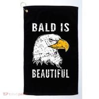 Bald Is Beautiful Gift Patriotic Bald Eagle Gift Golf Towel thumb 0