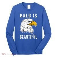 Bald Is Beautiful Gift Patriotic Bald Eagle Gift Long Sleeve Shirt thumb 0