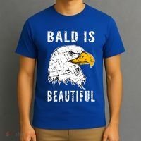 Bald Is Beautiful Gift Patriotic Bald Eagle Gift T-Shirt thumb 3