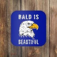 Bald Is Beautiful Gift Patriotic Bald Eagle Gift Coaster thumb 0