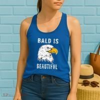 Bald Is Beautiful Gift Patriotic Bald Eagle Gift Women's Tank Top thumb 2