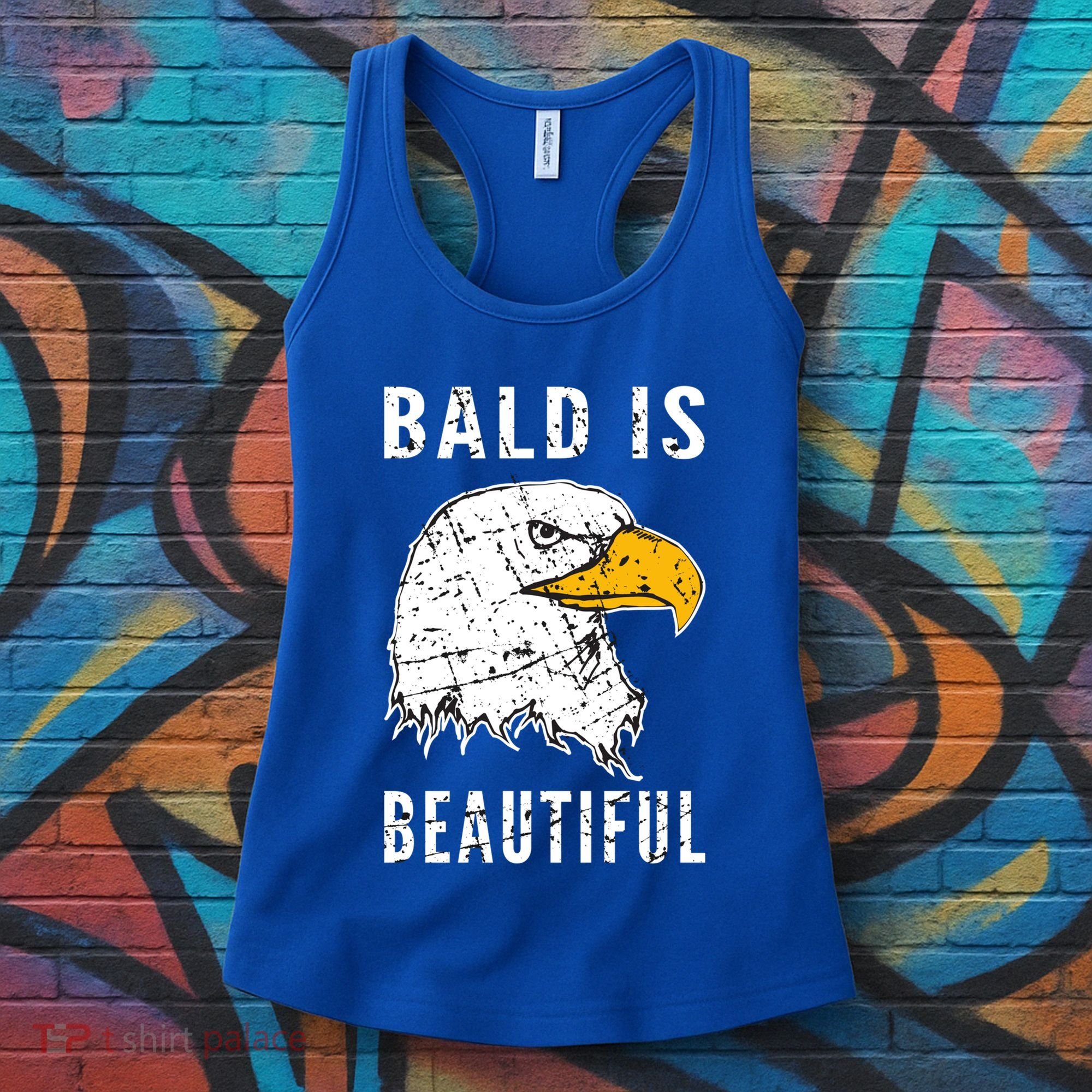 Bald Is Beautiful Gift Patriotic Bald Eagle Gift Women's Tank Top