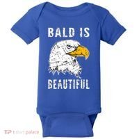 Bald Is Beautiful Gift Patriotic Bald Eagle Gift Baby Bodysuit thumb 0
