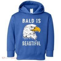 Bald Is Beautiful Gift Patriotic Bald Eagle Gift Toddler Hoodie thumb 0