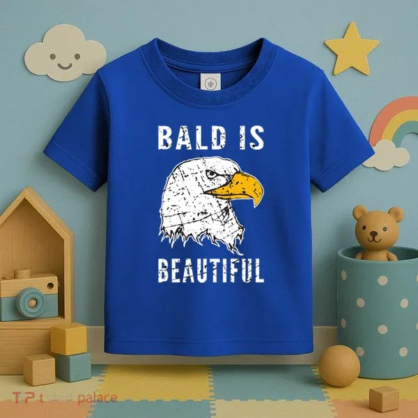 Bald Is Beautiful Gift Patriotic Bald Eagle Gift Toddler T-Shirt