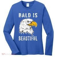 Bald Is Beautiful Gift Patriotic Bald Eagle Gift Women's Long Sleeve Shirt thumb 0