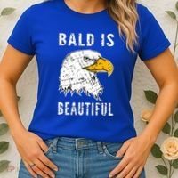 Bald Is Beautiful Gift Patriotic Bald Eagle Gift Women's T-Shirt thumb 2
