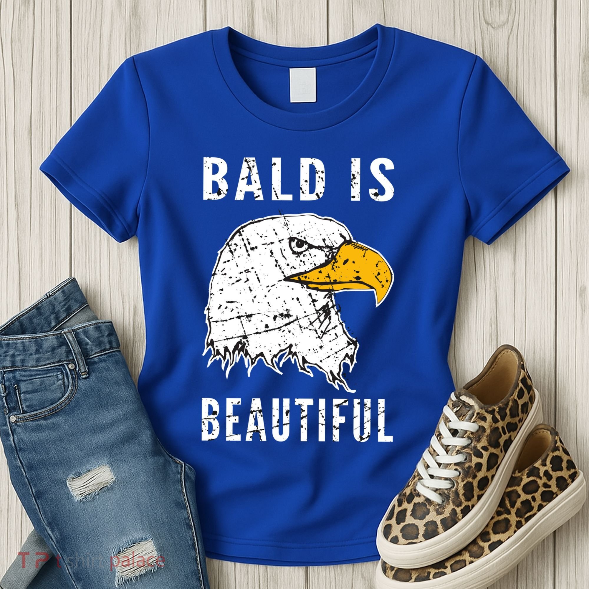 Bald Is Beautiful Gift Patriotic Bald Eagle Gift Women's T-Shirt