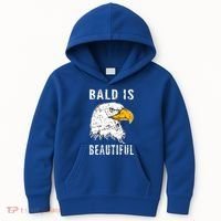 Bald Is Beautiful Gift Patriotic Bald Eagle Gift Kids Hoodie thumb 0