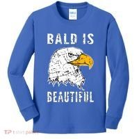 Bald Is Beautiful Gift Patriotic Bald Eagle Gift Kids Long Sleeve Shirt thumb 0