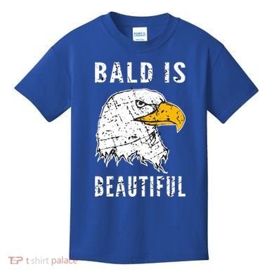 Bald Is Beautiful Gift Patriotic Bald Eagle Gift Kids T-Shirt
