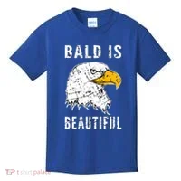 Bald Is Beautiful Gift Patriotic Bald Eagle Gift Kids T-Shirt thumb 0