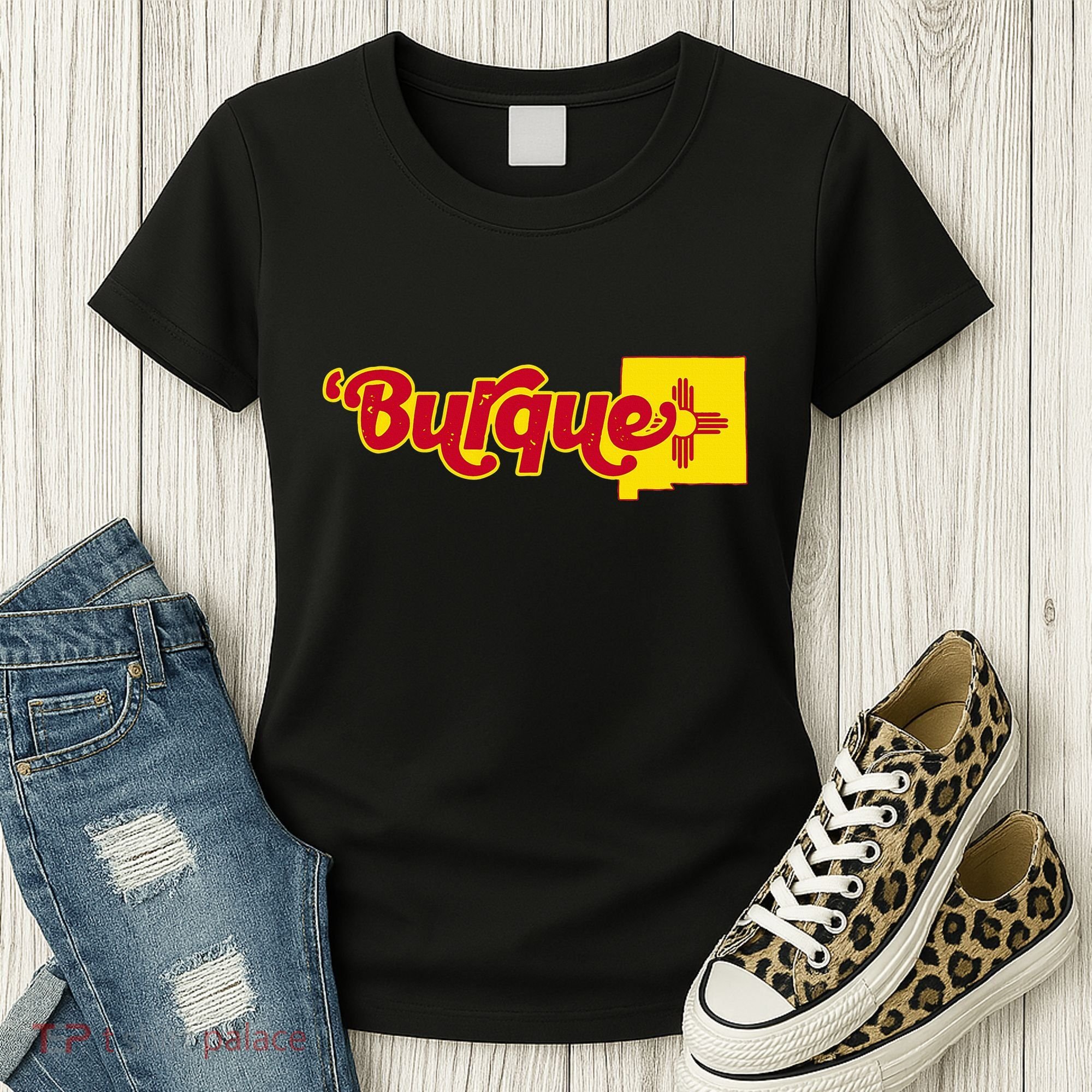 Born In Burque Albuquerque New Mexico Zia Sun Souvenir Women's T-Shirt