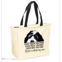 Bernedoodle Ill Be Watching You Bernedoodle Dog Lovers Gift Tote Bag thumb 2