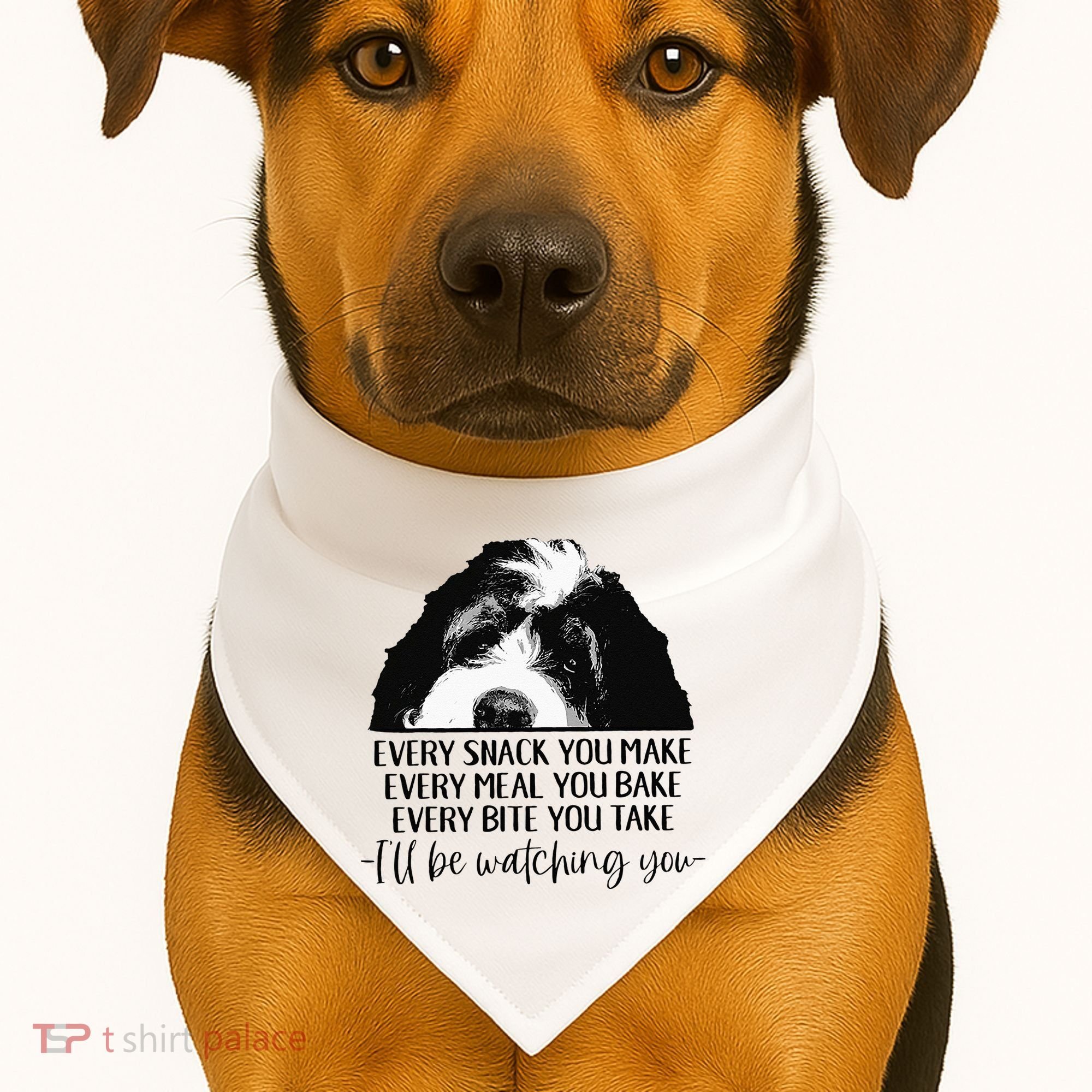 Bernedoodle Ill Be Watching You Bernedoodle Dog Lovers Gift USA-Made Doggie Bandana