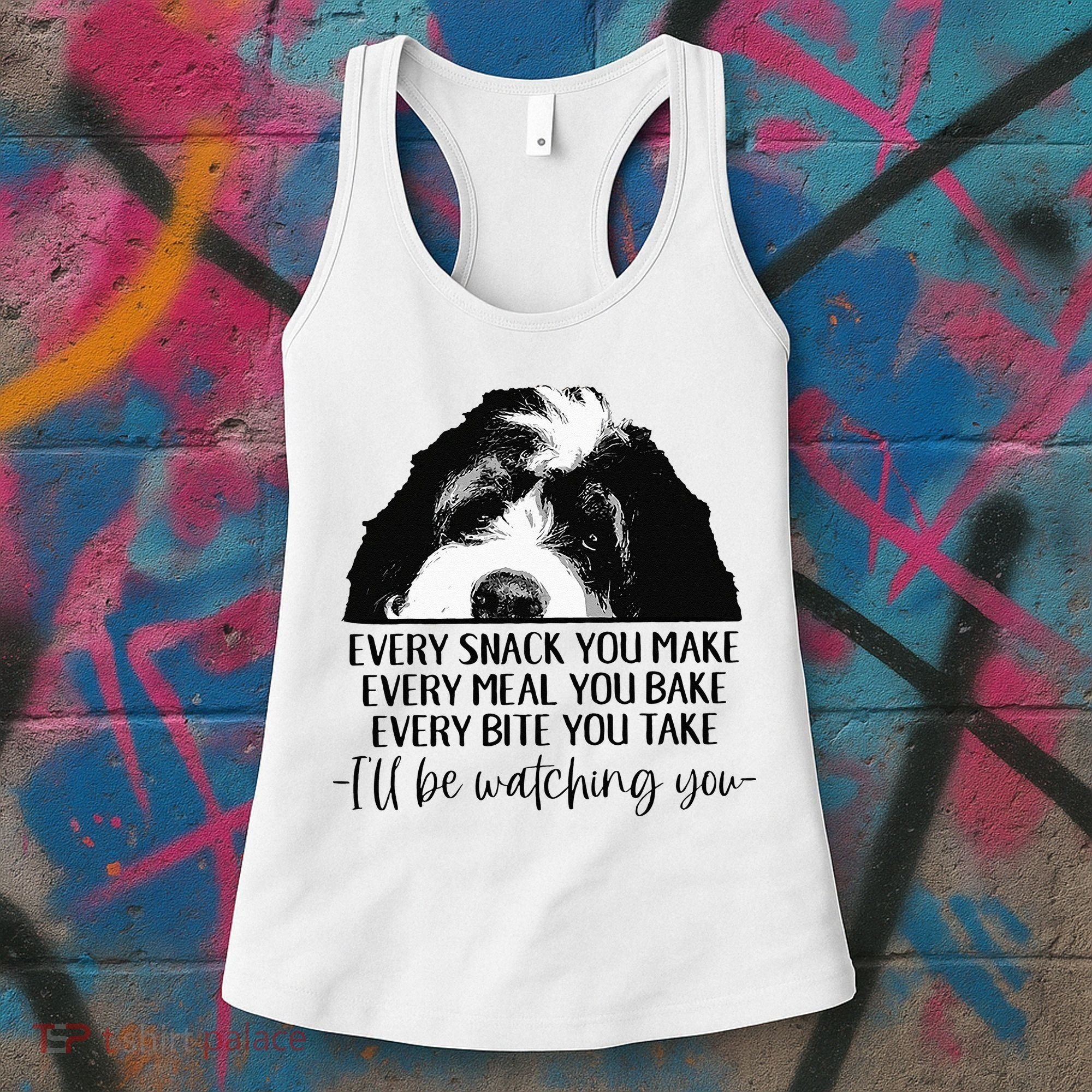 Bernedoodle Ill Be Watching You Bernedoodle Dog Lovers Gift Women's Tank Top