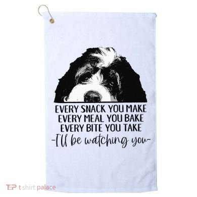 Bernedoodle Ill Be Watching You Bernedoodle Dog Lovers Gift Golf Towel