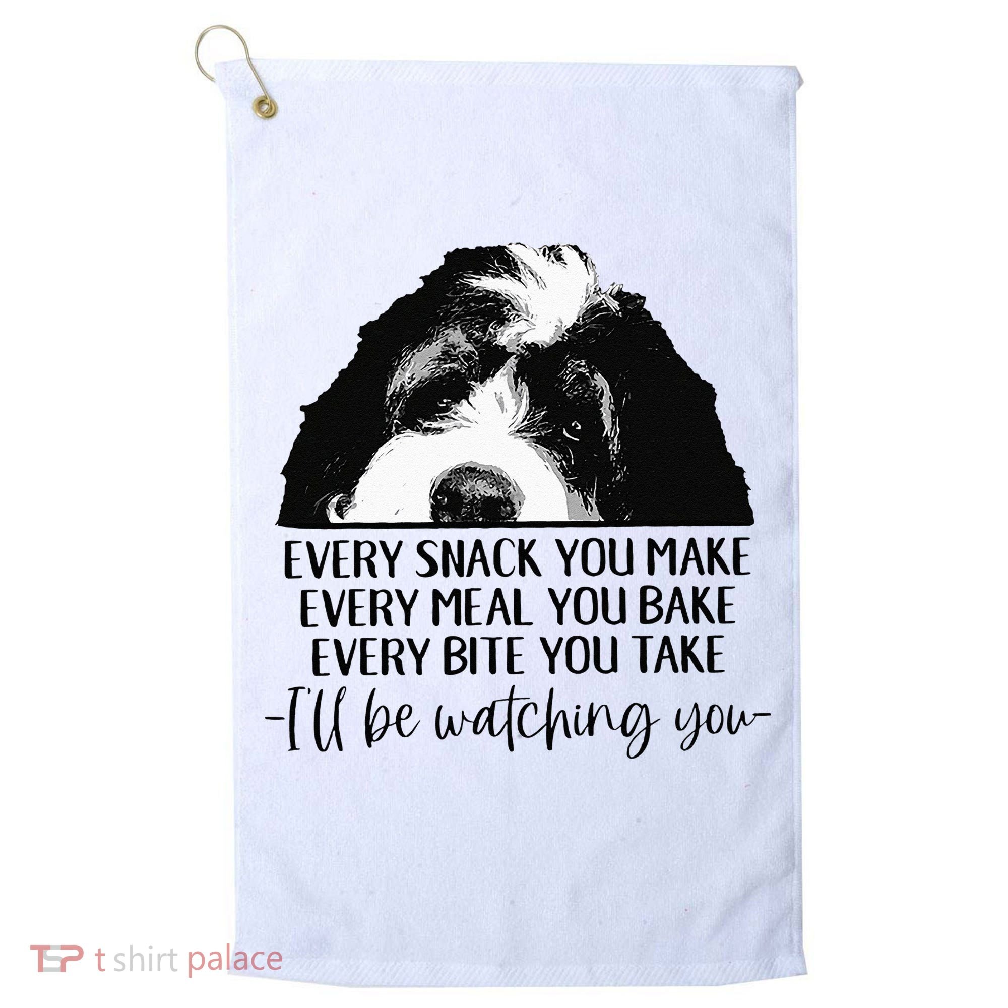 Bernedoodle Ill Be Watching You Bernedoodle Dog Lovers Gift Golf Towel