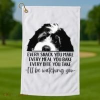Bernedoodle Ill Be Watching You Bernedoodle Dog Lovers Gift Golf Towel thumb 1