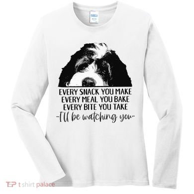 Bernedoodle Ill Be Watching You Bernedoodle Dog Lovers Gift Women's Long Sleeve Shirt
