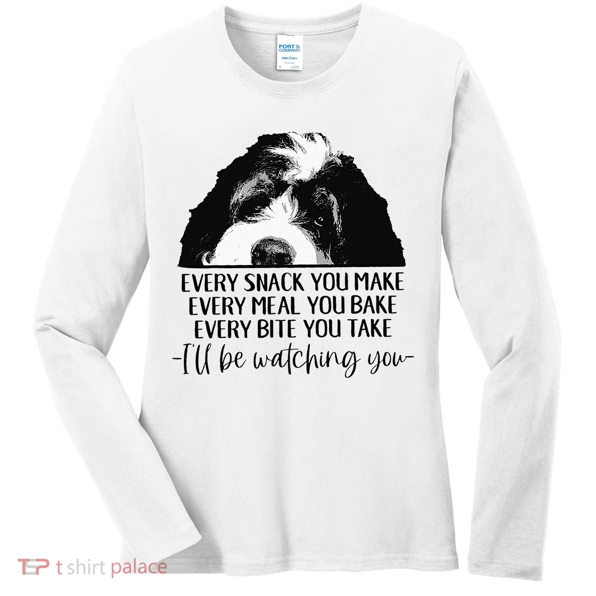Bernedoodle Ill Be Watching You Bernedoodle Dog Lovers Gift Women's Long Sleeve Shirt