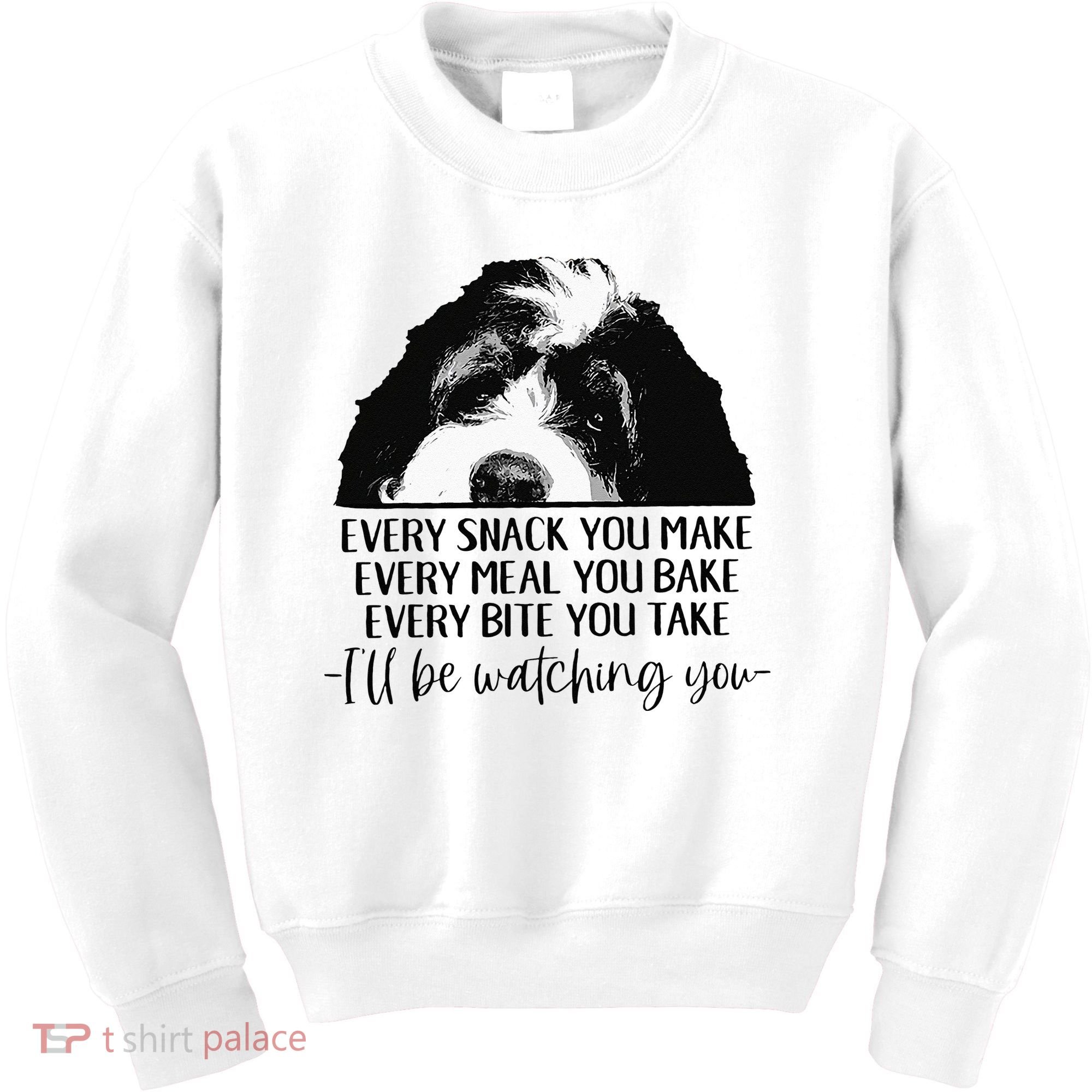 Bernedoodle Ill Be Watching You Bernedoodle Dog Lovers Gift Kids Sweatshirt