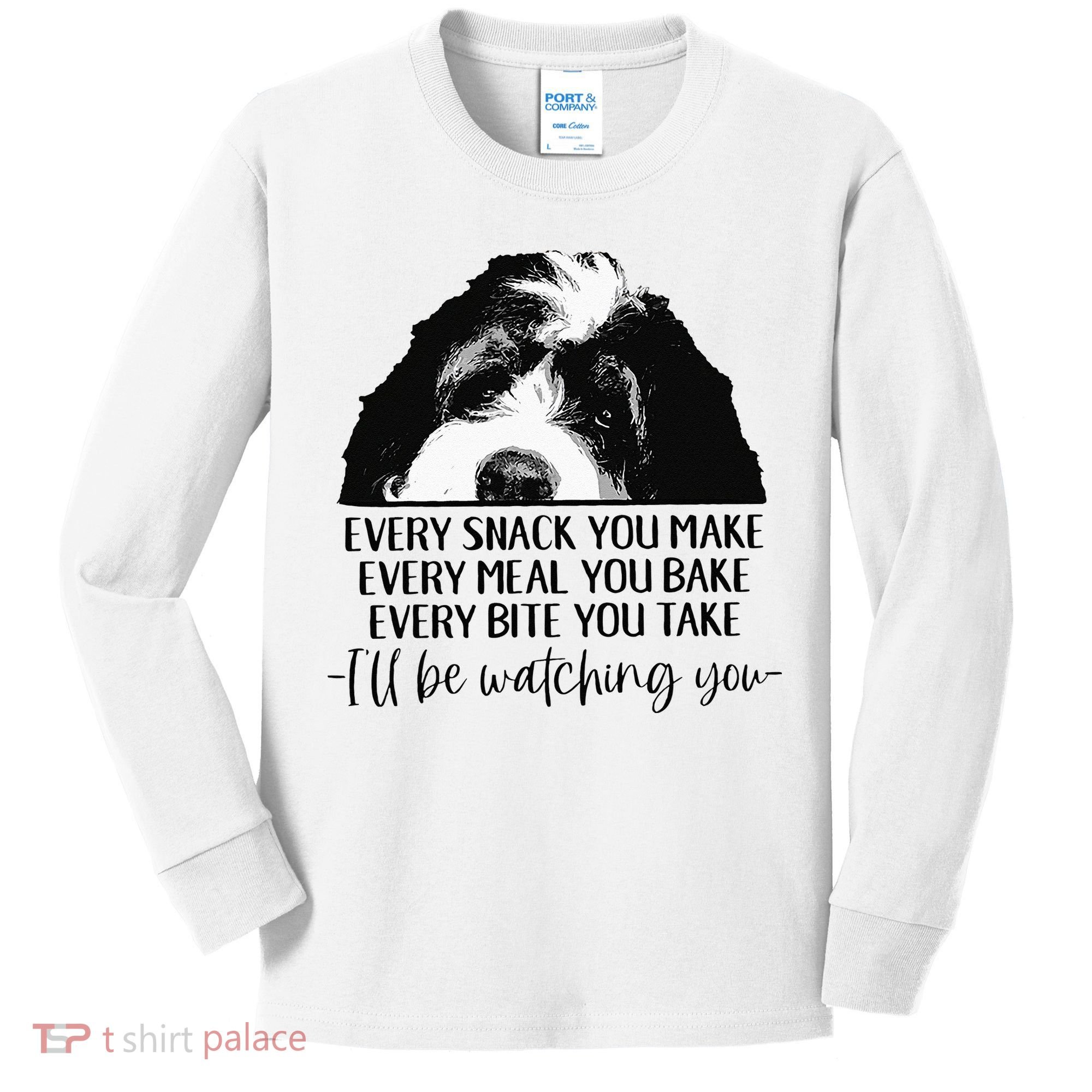 Bernedoodle Ill Be Watching You Bernedoodle Dog Lovers Gift Kids Long Sleeve Shirt