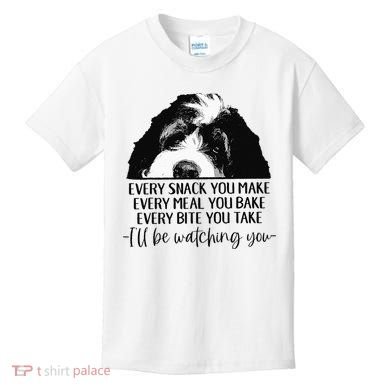 Bernedoodle Ill Be Watching You Bernedoodle Dog Lovers Gift Kids T-Shirt