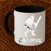 Bigfoot I Believe Skiing Funny Sasquatch Yeti Skiing Gift Coffee Mug thumb 2
