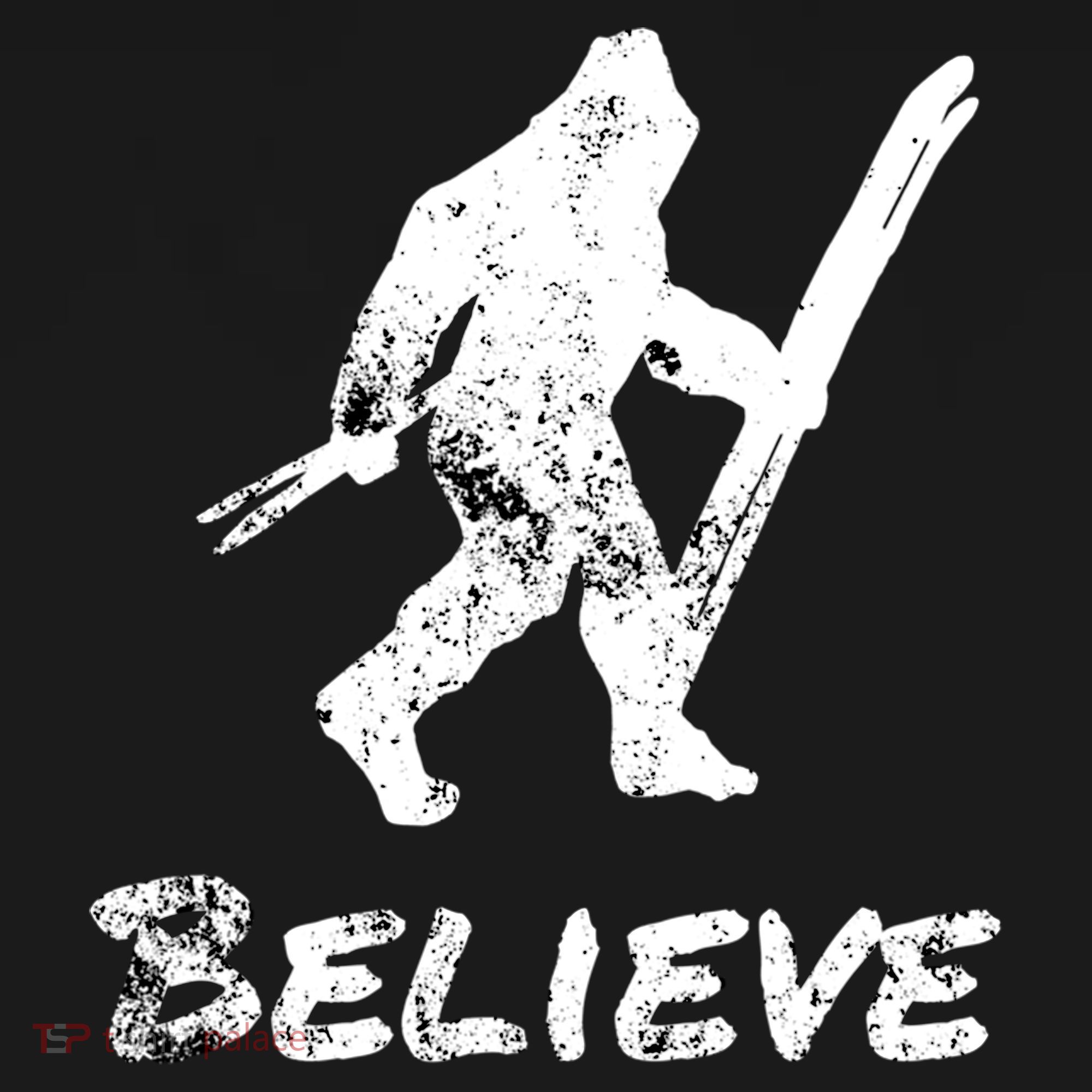 Bigfoot I Believe Skiing Funny Sasquatch Yeti Skiing Gift Women's Hoodie