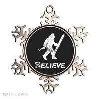 Bigfoot I Believe Skiing Funny Sasquatch Yeti Skiing Gift Ornament thumb 0