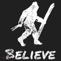 Bigfoot I Believe Skiing Funny Sasquatch Yeti Skiing Gift Golf Towel thumb 3