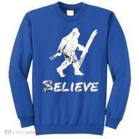 Bigfoot I Believe Skiing Funny Sasquatch Yeti Skiing Gift Sweatshirt thumb 0