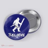 Bigfoot I Believe Skiing Funny Sasquatch Yeti Skiing Gift Button thumb 0