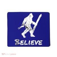 Bigfoot I Believe Skiing Funny Sasquatch Yeti Skiing Gift Mousepad thumb 0