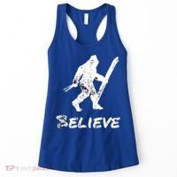 Bigfoot I Believe Skiing Funny Sasquatch Yeti Skiing Gift Women's Tank Top thumb 0