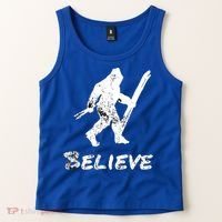 Bigfoot I Believe Skiing Funny Sasquatch Yeti Skiing Gift Tank Top thumb 2