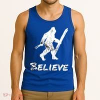 Bigfoot I Believe Skiing Funny Sasquatch Yeti Skiing Gift Tank Top thumb 3