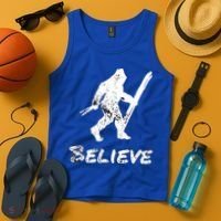 Bigfoot I Believe Skiing Funny Sasquatch Yeti Skiing Gift Tank Top thumb 4