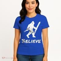 Bigfoot I Believe Skiing Funny Sasquatch Yeti Skiing Gift Women's T-Shirt thumb 4