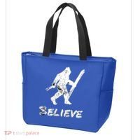 Bigfoot I Believe Skiing Funny Sasquatch Yeti Skiing Gift Tote Bag thumb 3