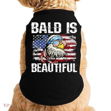 Bald Is Beautiful 4th Of July Independence Day Bald Eagle Doggie Tank