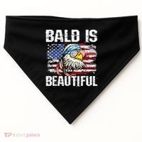 Bald Is Beautiful 4th Of July Independence Day Bald Eagle USA-Made Doggie Bandana thumb 0