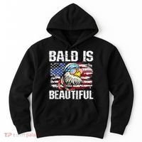 Bald Is Beautiful 4th Of July Independence Day Bald Eagle Hoodie thumb 0